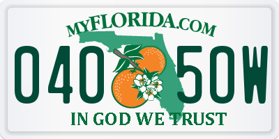 FL license plate 0405OW