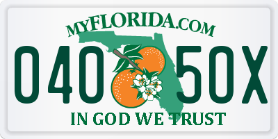 FL license plate 0405OX