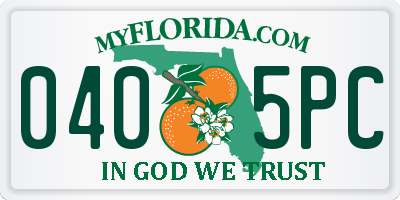 FL license plate 0405PC