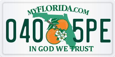 FL license plate 0405PE