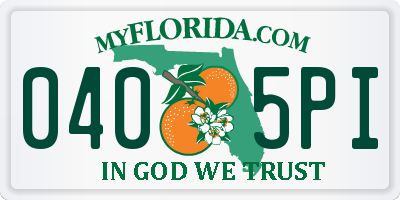 FL license plate 0405PI