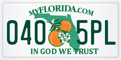 FL license plate 0405PL