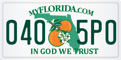 FL license plate 0405PO