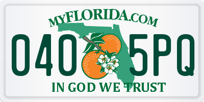 FL license plate 0405PQ