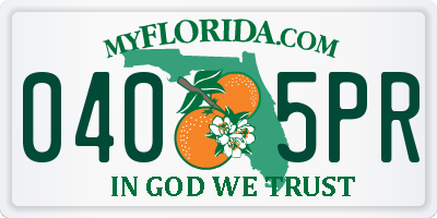FL license plate 0405PR