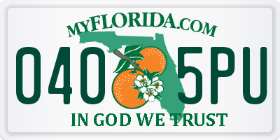 FL license plate 0405PU