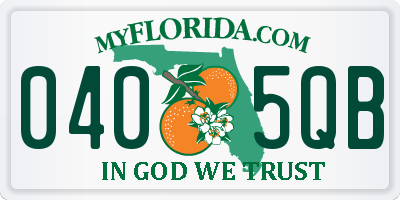 FL license plate 0405QB