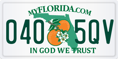 FL license plate 0405QV