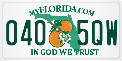 FL license plate 0405QW