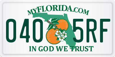 FL license plate 0405RF