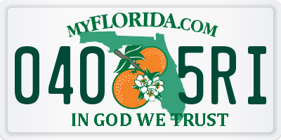 FL license plate 0405RI