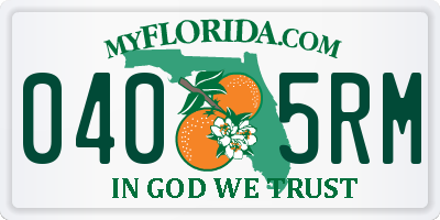 FL license plate 0405RM