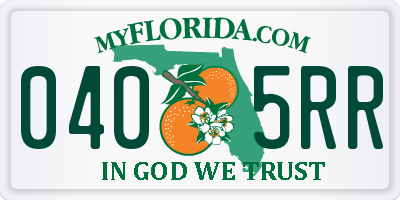 FL license plate 0405RR
