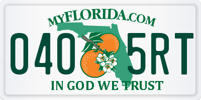 FL license plate 0405RT