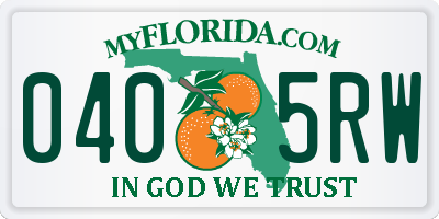 FL license plate 0405RW