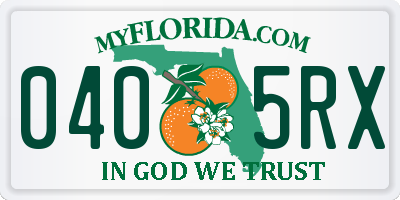 FL license plate 0405RX