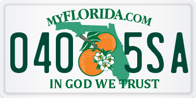 FL license plate 0405SA