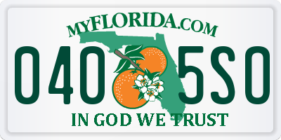 FL license plate 0405SO