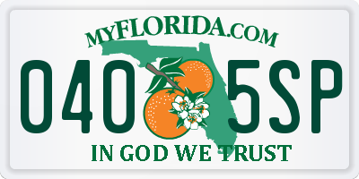 FL license plate 0405SP
