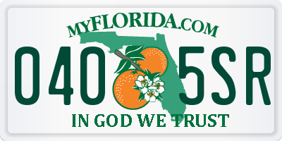 FL license plate 0405SR