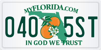 FL license plate 0405ST