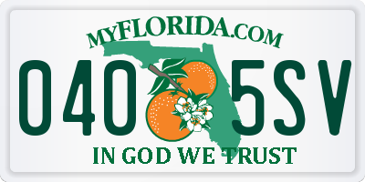 FL license plate 0405SV