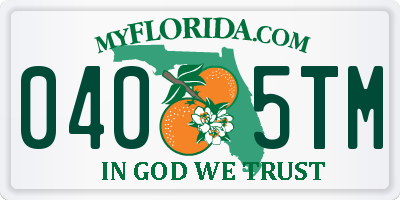 FL license plate 0405TM