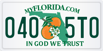 FL license plate 0405TO