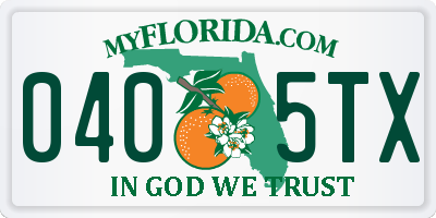 FL license plate 0405TX