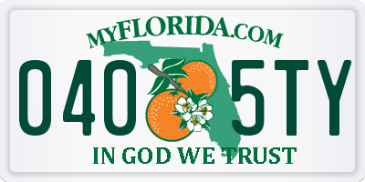 FL license plate 0405TY