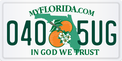 FL license plate 0405UG