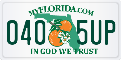 FL license plate 0405UP