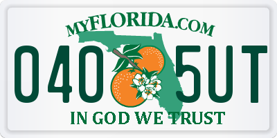 FL license plate 0405UT