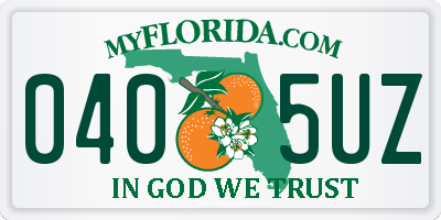 FL license plate 0405UZ