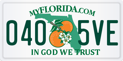 FL license plate 0405VE