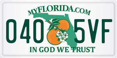 FL license plate 0405VF