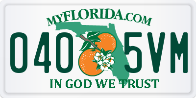 FL license plate 0405VM