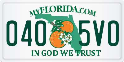 FL license plate 0405VO