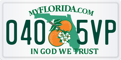 FL license plate 0405VP