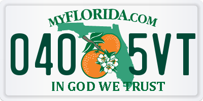 FL license plate 0405VT