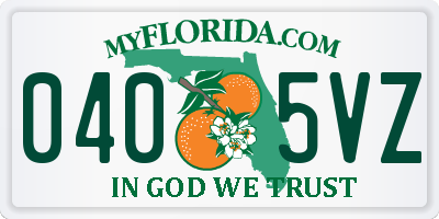 FL license plate 0405VZ