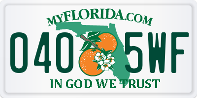 FL license plate 0405WF