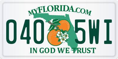 FL license plate 0405WI