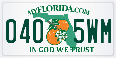 FL license plate 0405WM