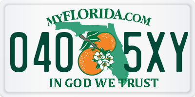 FL license plate 0405XY
