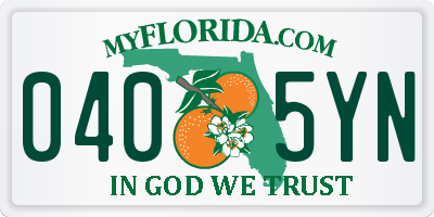 FL license plate 0405YN
