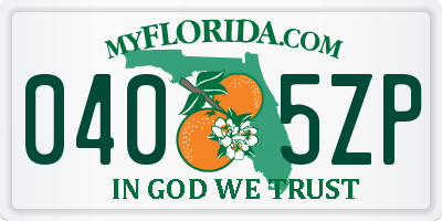FL license plate 0405ZP