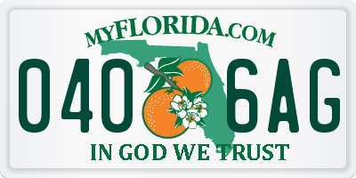 FL license plate 0406AG