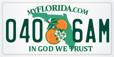 FL license plate 0406AM