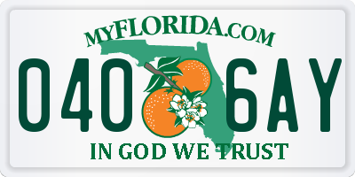 FL license plate 0406AY
